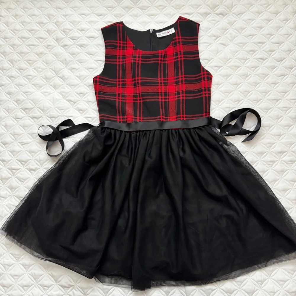 Knit Works Red and Black Plaid A-Line Tutu Sleeveless Holiday Dress - Picture 2 of 16